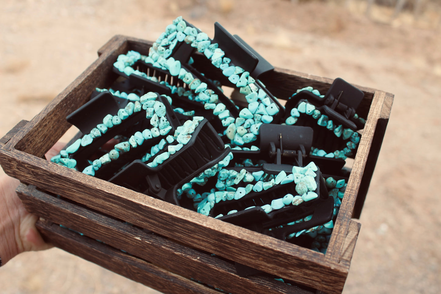 Turquoise Chunk claw clip