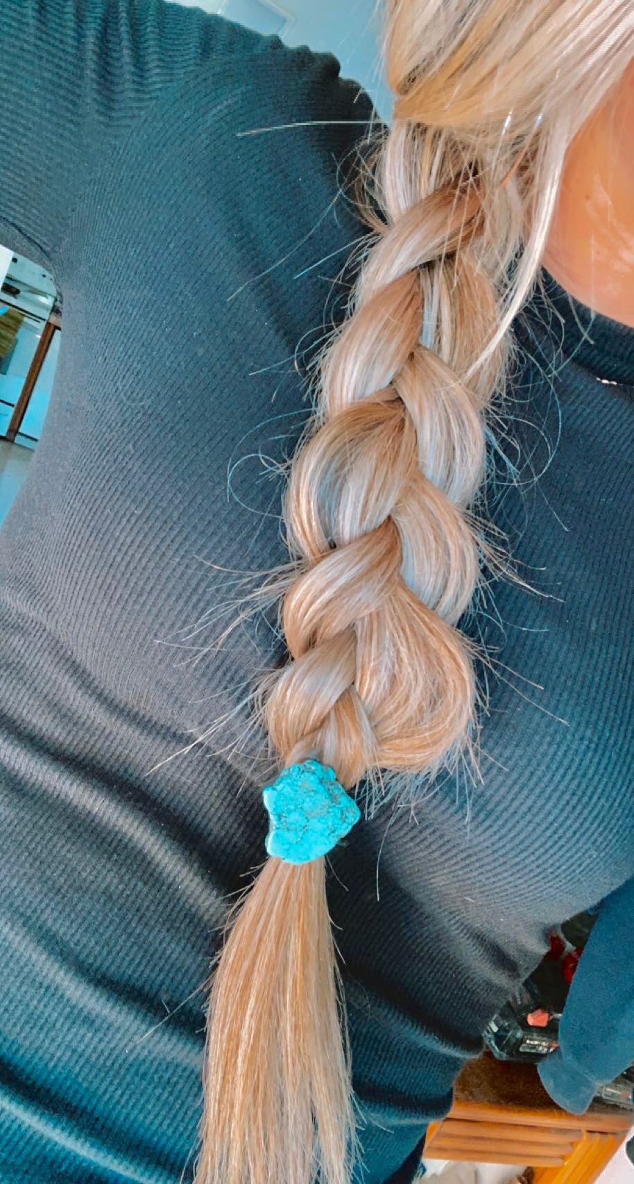 Turquoise Chunk Hair Tie