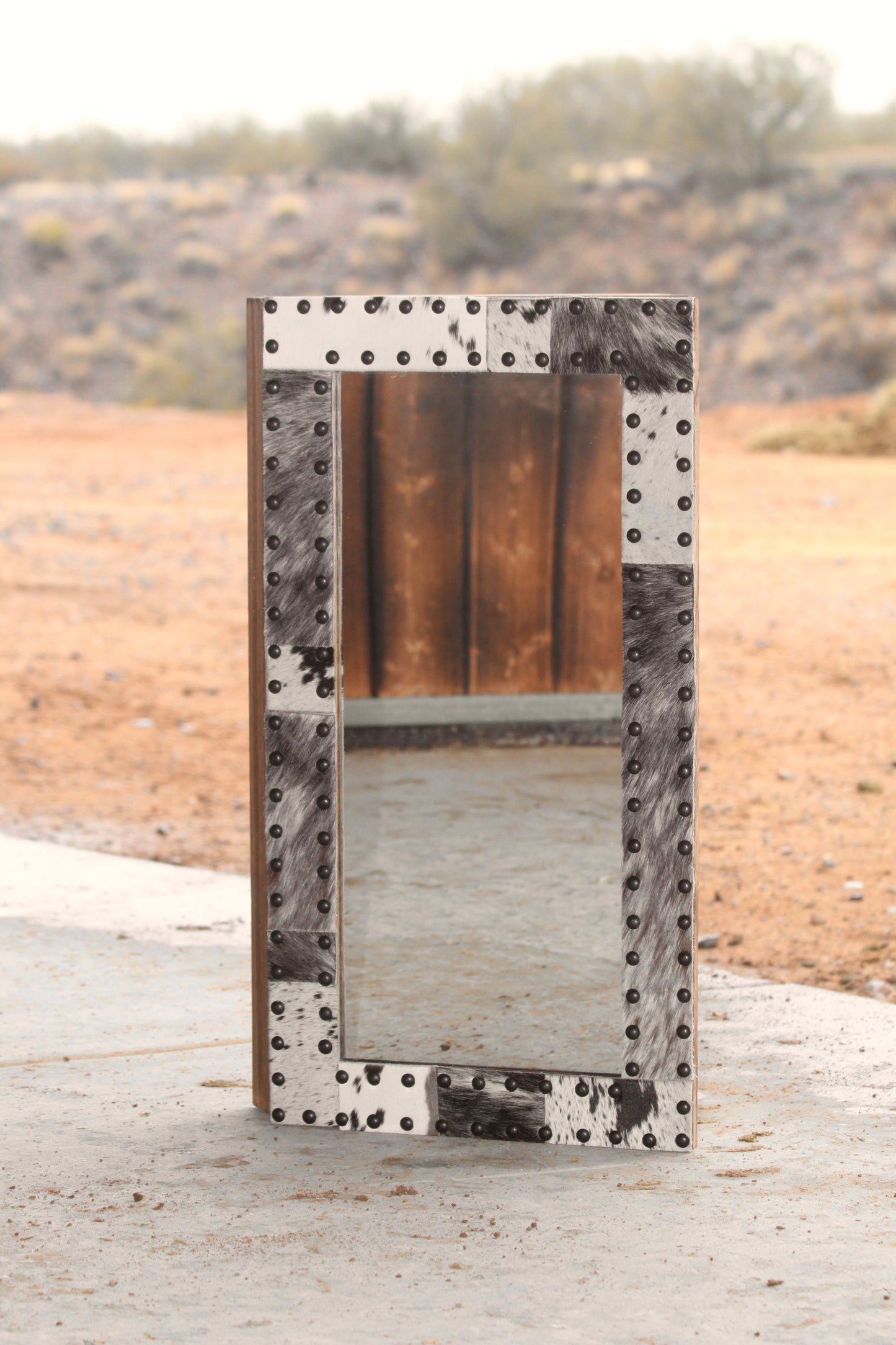 Black & White Cowhide Patches Jewelry Cabinet (Made to Order)