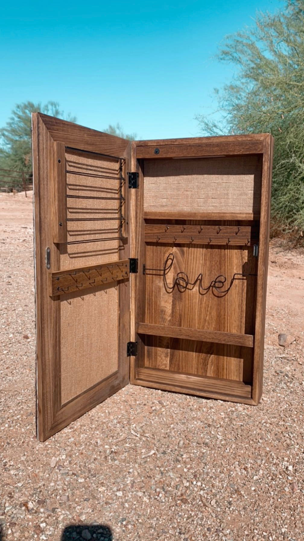 Black & White Cowhide Patches Jewelry Cabinet (Made to Order)
