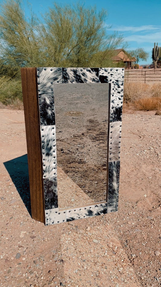 Black & White Cowhide Patches Jewelry Cabinet (Made to Order)